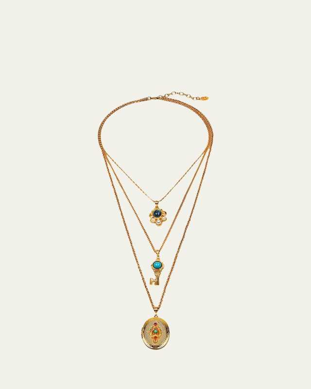 Triple-Layered Charm Necklace